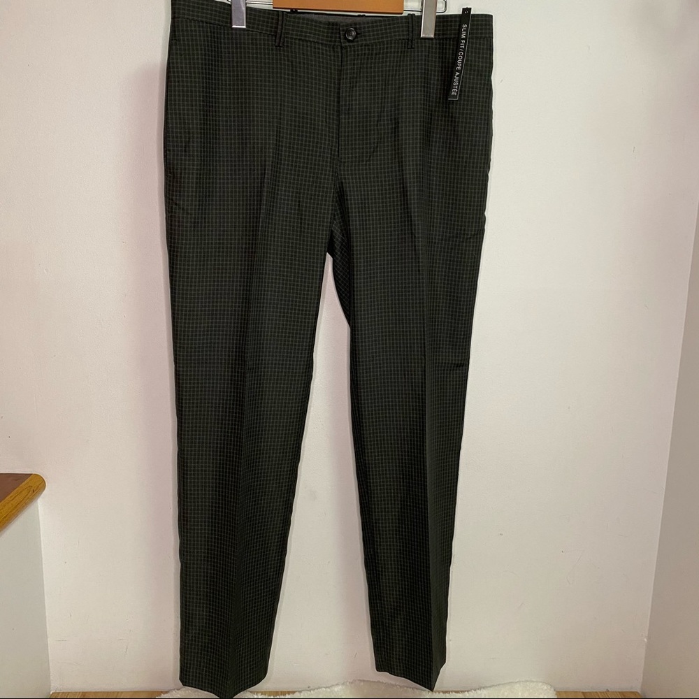 NEW Mondo Di Marco Black Slim Fit Mens Dress Pants